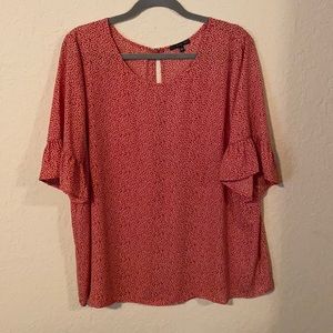 Bell Sleeve With Key Hole Back Blouse